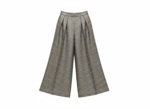 alice + olivia Metallic Gold Tweed Pleated Wide-Leg Culottes Party Festive